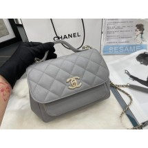 Replica Chanel small flap bag Calfskin & Gold-Tone Metal A93749 light gray JK2733sA83