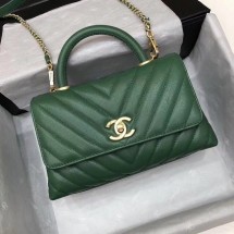 Replica Chanel Small Flap Bag with Top Handle A92990 green JK5002HB48