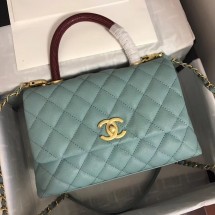 Replica Chanel Small Flap Bag with Top Handle A92991 green JK4717rH96