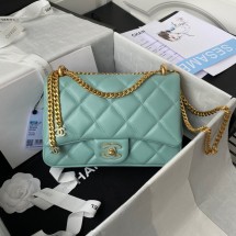 Replica Chanel SMALL Lambskin FLAP BAG AS1793 SKY BLUE JK2858Ac56