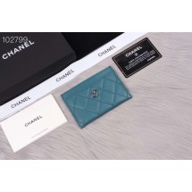 Replica Top Chanel classic card holder Grained Calfskin & Gold-Tone Metal A31510 sky blue JK1350Vx24