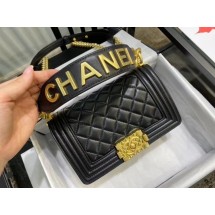 Small boy chanel handbag AS67085 black JK4017Ag46