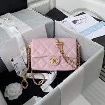 Top Chanel Flap Shoulder Bag Original leather AS2855 light pink JK3063yq38