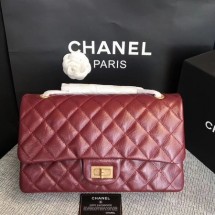 Top Chanel Flap Shoulder Bag Wine Original Calfskin Leather 277 Gold JK5289lE56