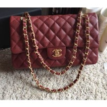 Top Quality Chanel Classic A36070 Burgundy Original Grain Leather Large Flap Bag Golden JK937JD63