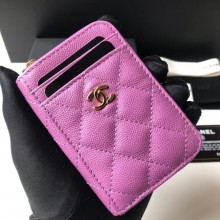 AAA 1:1 Chanel card holder Calfskin AP1650 Lavender JK1133vi59