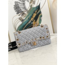 AAA 1:1 chanel classic handbag Lambskin& gold Metal AS1112 gray JK2709yF79