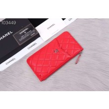 Best 1:1 Chanel classic pouch Grained Calfskin& silver-Tone Metal A84402 red JK1346eT55