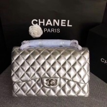 Best Chanel Flap Shoulder Bags Original Lambskin Leather CF1113 Silver JK5749kr25