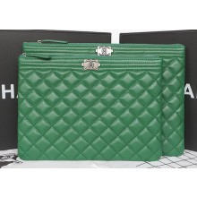 Boy Chanel Cannage Pattern Clutch A69254 Green JK293bW68