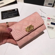 BOY CHANEL Card Holder A80603 pink JK1406Sy67