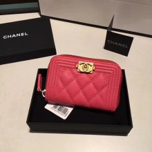 BOY CHANEL Coin Purse A80602 rose JK1401Jz48