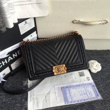 Boy Chanel Flap Bag Original Chevron Leather A67086 Black JK5506tg76