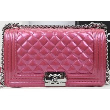 Boy Chanel Flap Bag Original Pearly Patent Leather A67025 Rose JK808dw37