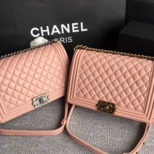 Boy Chanel Flap Bags Original Sheepskin Leather A67088 Pink JK5505cP15