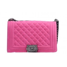 Boy Chanel Flap Shoulder Bag in Suede Leather A6016 Pink JK1031vK93