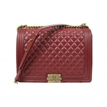 Boy Chanel Flap Shoulder Bag Original Cannage Pattern A67087 Burgundy JK914ER88