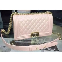 Boy Chanel Flap Shoulder Bag Original Leather A5708 Light Pink JK314tQ92