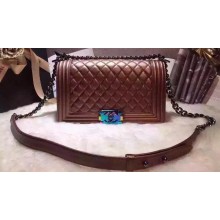 Boy Chanel Flap Shoulder Bag Original Leather A67086 Bronze JK425CD62