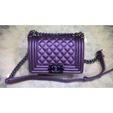 Boy Chanel Flap Shoulder Bag Original Sheepskin Leather A67085 Violet JK426dV68