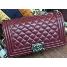 Boy Chanel Flap Shoulder Bag Sheepskin Leather A67086 Burgundy JK778Lo54