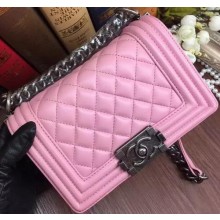 Boy Chanel Flap Shoulder Bags Sheepskin Leather A67085 Pink JK789pA42