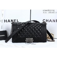 Boy Chanel Flap Shoulder Bags Sheepskin Leather A67086 Black JK851rf73