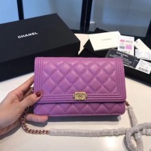 BOY CHANEL Original Wallet on Chain A80287 violet JK3305Xw85