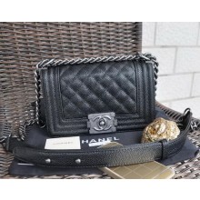 Boy Chanel Small Flap Shoulder Bag Cannage Pattern A67083 Black JK921hT91