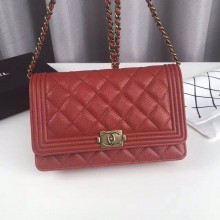 Boy Chanel Top Handle Flap Bag Original Sheepskin Leather CHA6039 Red JK5698qM91