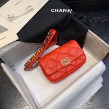 Chanel 19 Bodypack Sheepskin Leather AS1163 red JK4133dE28