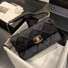 CHANEL 19 Flap Bag AS1160 black JK4304np57