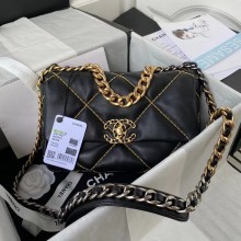 Chanel 19 flap bag AS1160A black JK3038dE28