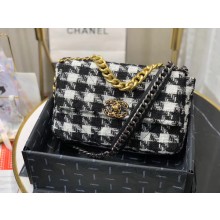 CHANEL 19 Flap Bag AS1161 Black&white JK4377hT91