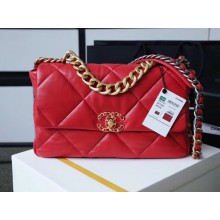 Chanel 19 flap bag AS1161 red JK3771Yv36