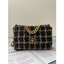 chanel 19 flap bag Tweed AS1160 AS1161 AS1162 black JK3397Jz48