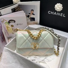 chanel 19 large flap bag AS1160 White JK3525lq41