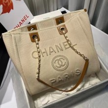 Chanel 19SS Shopping bag A67001 cream JK3472sf78