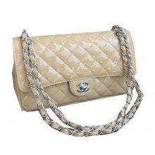 Chanel 2.55 Series Bag Apricot Sheepskin Leather CHA1112 Silver JK1015va68