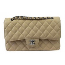 Chanel 2.55 Series Bags Apricot Cannage Pattern Leather CFA1112 Silver JK972kC27