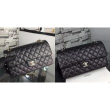 Chanel 2.55 Series Flap Bag Lambskin Leather A5024 Black JK438TL77