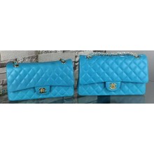 Chanel 2.55 Series Flap Bag Lambskin Leather A5024 Blue JK435fj51