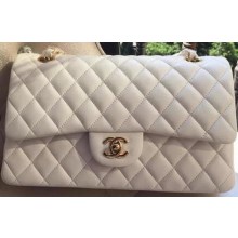 Chanel 2.55 Series Flap Bag White Original Leather A01112 Gold JK672vm49