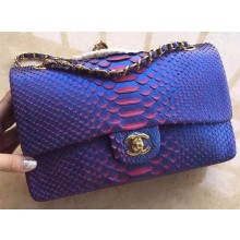 Chanel 2.55 Series Flap Bags RoyalBlue Original Python Leather A1112SA Gold JK381sf78