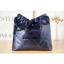 CHANEL 22 HANDBAG AS3260 Navy Blue JK2308dE28