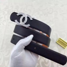 Chanel 30mm Leather Belt CH5235 Black JK689JD28