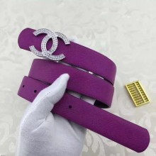 Chanel 30mm Leather Belt CH5235 Purple JK682nV16