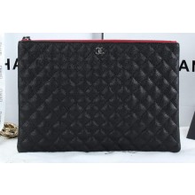 Chanel A6952 Clutch Bag Cannage Pattern Leather Black JK826Av26