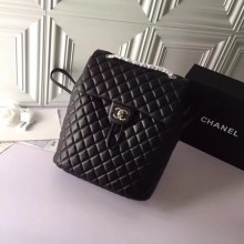 Chanel Backpack Original Sheepskin Leather 91122 Black JK5312hc46