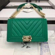 Chanel Boy Flap Shoulder Bag Original Sheepskin Leather A67086 green JK4600Rk60